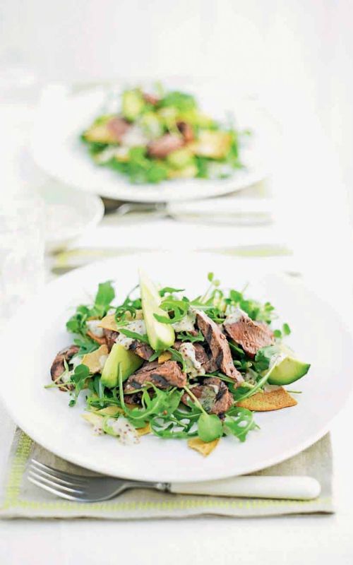 peppered steak tortilla salad