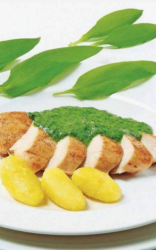 Hźhnerbrustfilet mit BŠrlauchsauce1-seitigProd. 06/032003 04 24
